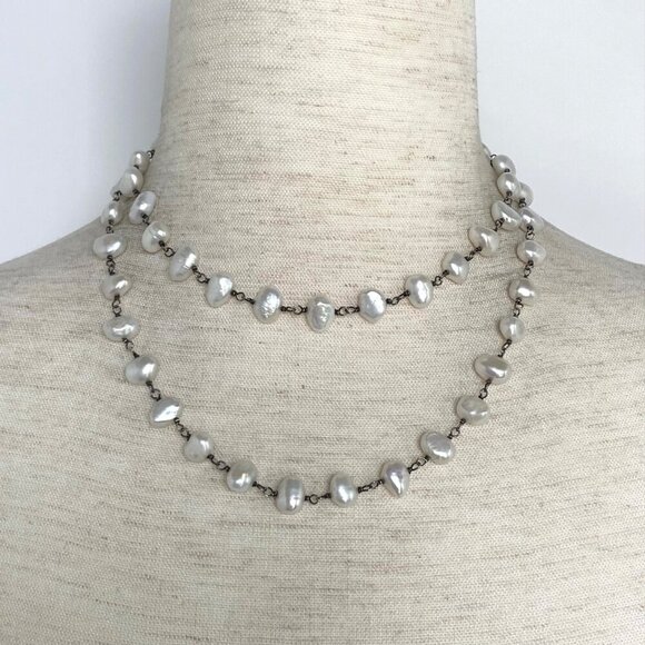 Sterling Silver 925 Silpada N1368 Fresh Catch 32" 9MM Freshwater Pearl Necklace - Picture 6 of 16